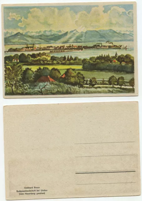 07055 - Gebhart Braun: Lake Constance landscape near Lindau - old postcard