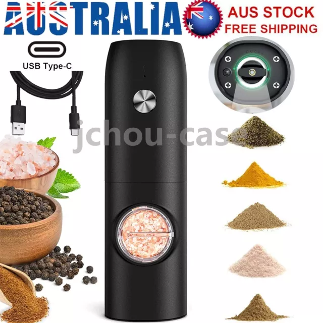 Rechargeable Electric Automatic Salt Pepper Mill Grinder Adjustable Coarseness