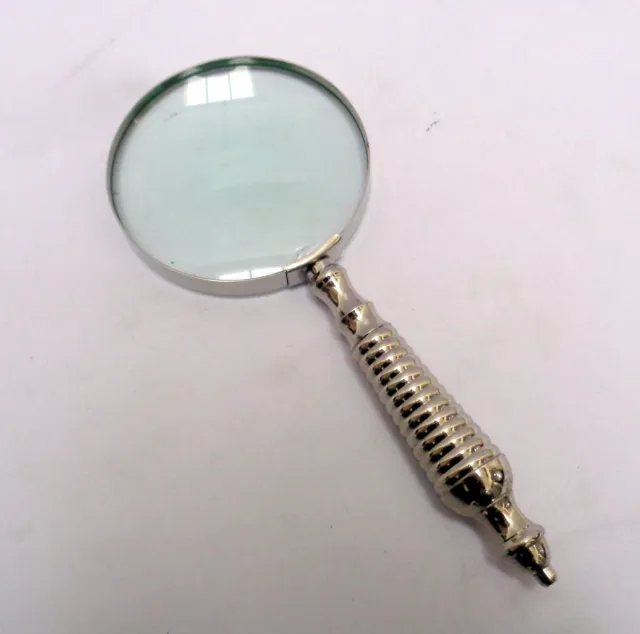 Antique desktop magnifier full brass magnifying glass home office table top fat