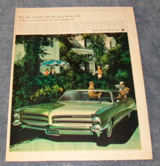 1966 Pontiac Bonneville 4-Door Hardtop Vintage Ad "The Only Trouble..."