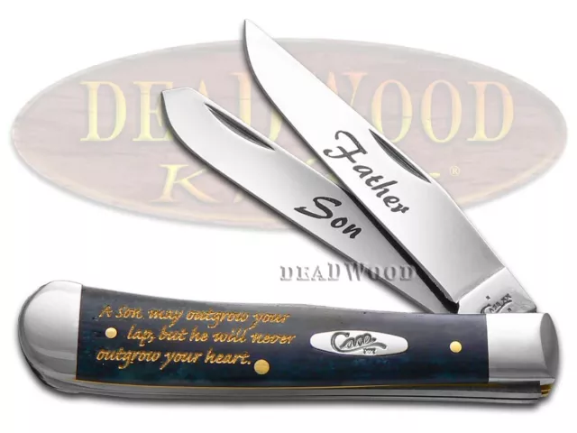 Case xx Father Son Trapper Knife Mediterranean Blue Bone Stainless Pocket