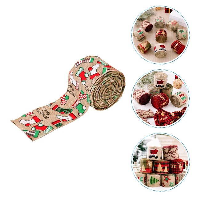 Band für Weihnachten 1 rolle Druck Leinen Verpackung Band