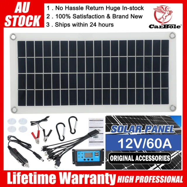 100W Solar Panel Kit 12V Battery Charger with 60A Controller Caravan Boat AU NEW