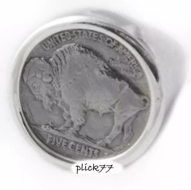 Buffalo Nickel Indian Head Sterling Silver Coin Ring 2