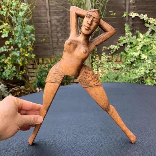 Art Deco French Retro Erotica Nude Woman Wood Nut Cracker Hand Made Man Cave