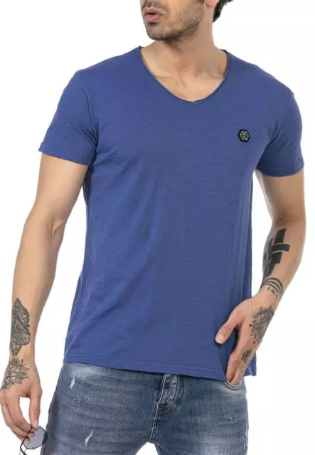 Redbridge T-Shirt T-Shirts Col En V Débardeur Clubwear Saxeblau