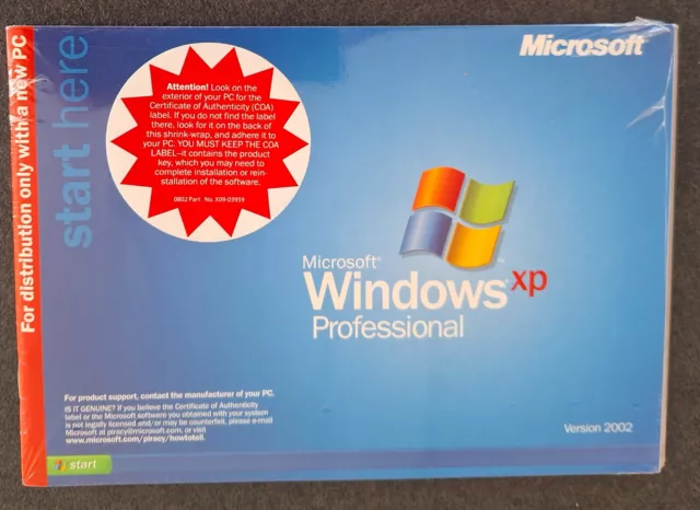 Microsoft Windows XP Professional - 32-Bit - SP1a - Englisch - E85-02179 - NEU