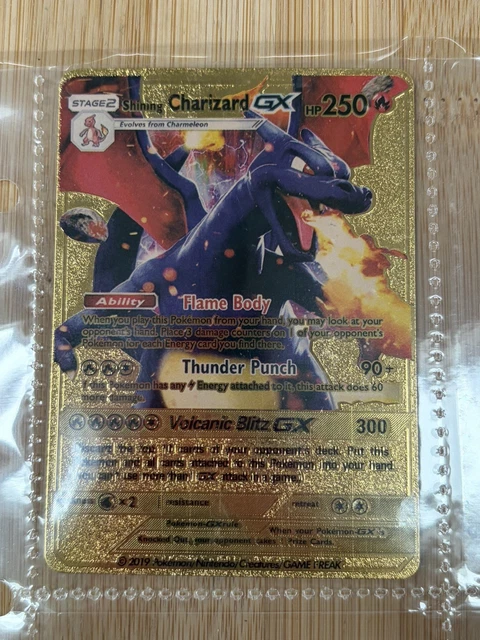 SHINING CHARIZARD GX Metal Gold Shiny Card Foil Pokmon Card Fan Art 1.51 - PicClick UK SHINING CHARIZARD GX Metal Gold Shiny Card Foil Pokmon Card Fan Art 1.51 - PicClick UK