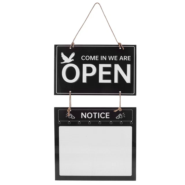 BUSINESS HOURS SIGN Hanging Erasable Message Board Open/closed Door £16 ...