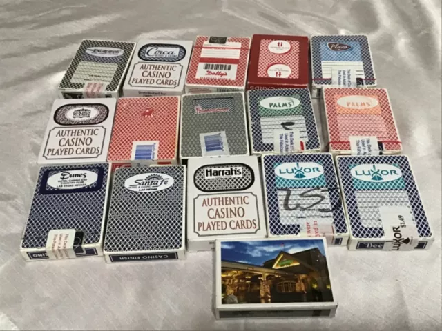 Casino marked /used playing cards, lot of 16