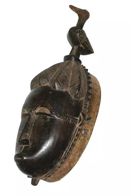 African Mask Wood Yaure Ivory Coast Antiques Vintage Ethnic Tribal Wooden Art