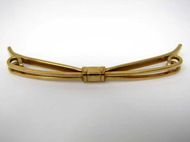 Vintage Tie Collar Bar Clip Jewelry: Stunning Gold Tone by Krementz Open Design