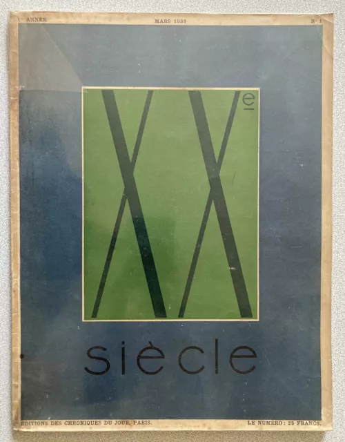 Rare : Revue d'art XXe siècle n° 1 mars 1938 Kandinsky Pascin lithographie Dali