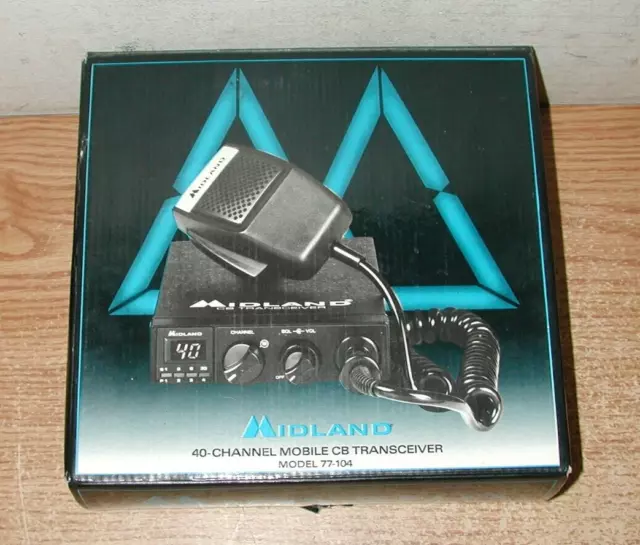 New Vintage 1984 Midland 40-Channel Mobile Cb Radio Transceiver Model 77-104