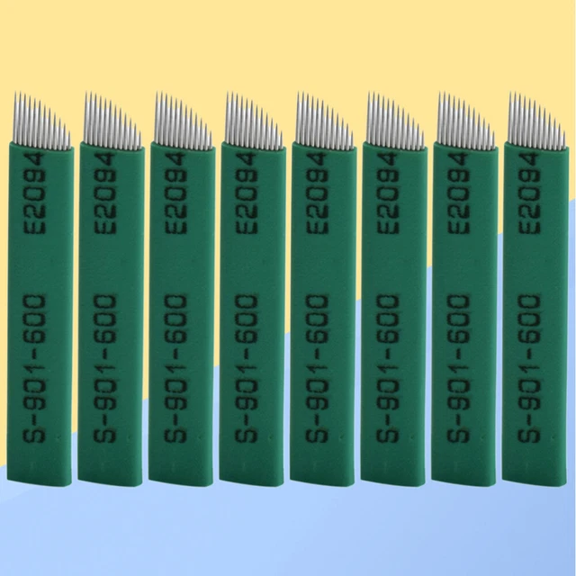 50 Pcs Eyebrow Sloped Needles Eyebrow Needles Set Makeup Gadgets Arc 10