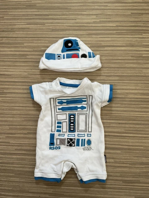 Tu baby boy upto 3 months Star Wars R2-D2 romper & hat cotton newborn 7llb B13