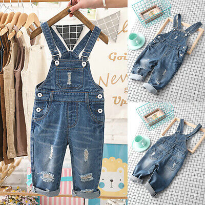 Kids Boy Girl Infant Baby Jeans Jumpsuit Toddlers Denim Dungaree Overalls Outfit