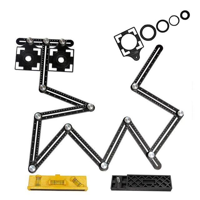 12 Outil De Mesure De Tuile De Règle De Mesure Multi-angle Pliant Pour La