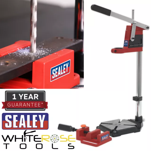 Sealey Drill Stand 500mm with Cast Iron Base 65mm Vice Drill Holder Pillar Drill