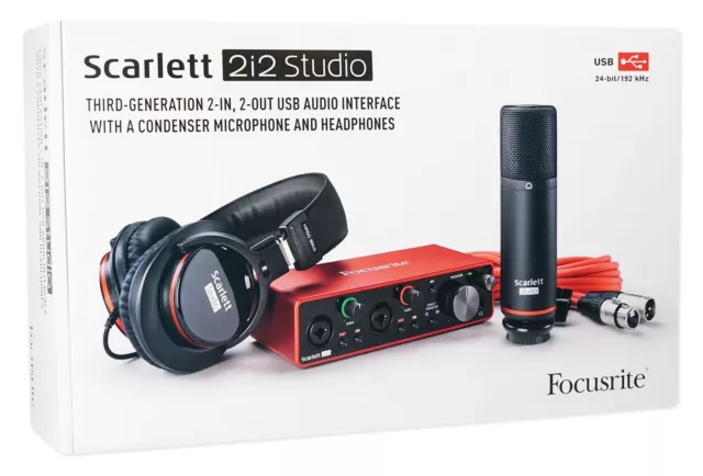 Focusrite SCARLETT 2i2 Studio 3rd Gen. Kit Set Complet pour Home Enregistrement