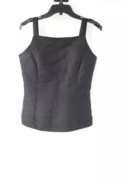 Carolina Herrera top womens 6 polyester silk corset black sleeveless blouse