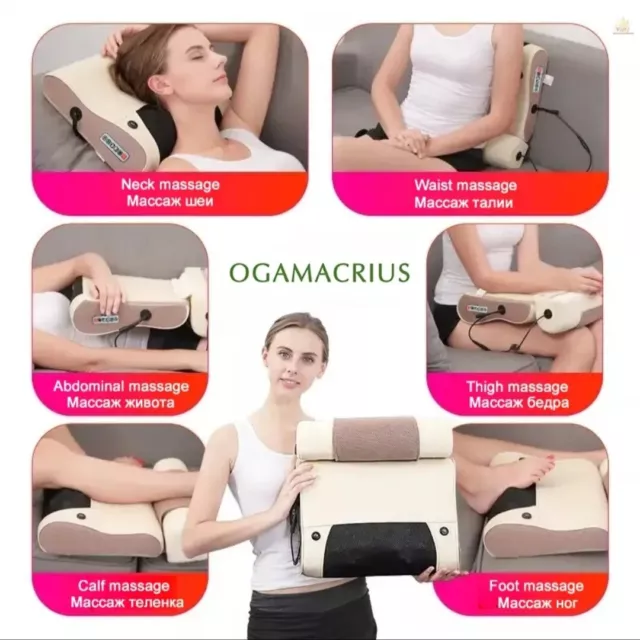 Almohada de masaje 2 en 1, dispositivo Shiatsu eléctrico Cervical, relajación