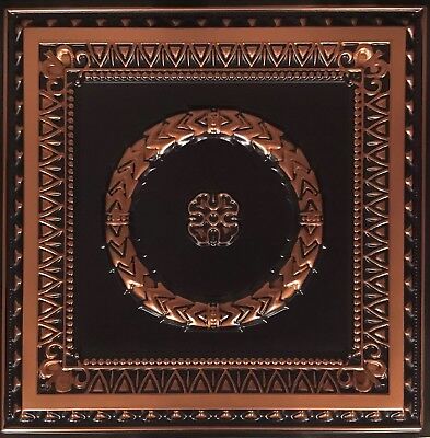 # 210 Antique Copper (LOT OF 12) PVC Ceiling Tiles Glue Up/Grid 2' x 2'