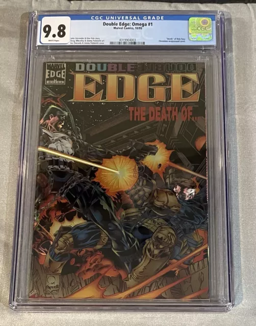 Double Edge: Omega #1 CGC 9.8 (1995) - Death of Nick Fury - Chromium wraparound
