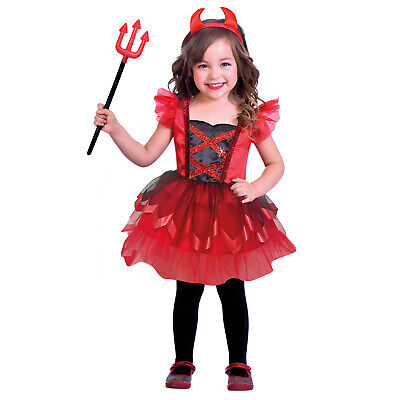 Girls Child Cheeky Little Devil Cute Halloween Demon Fancy Dress Costume Kids