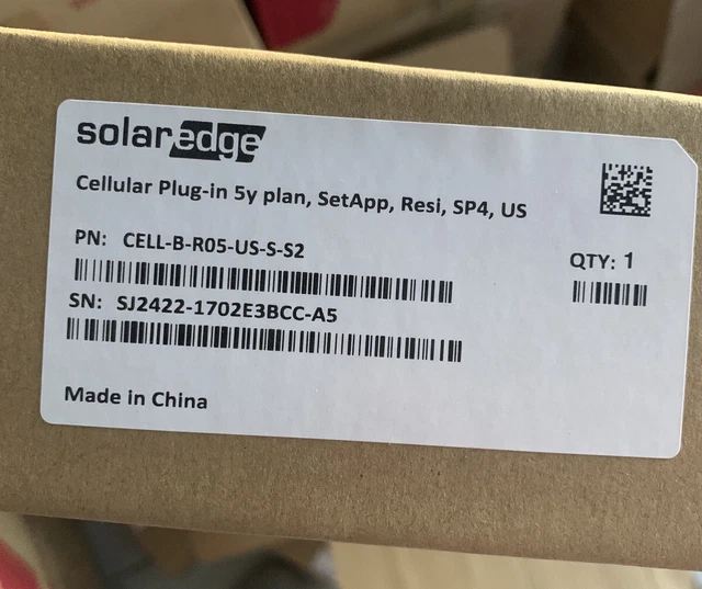 SolarEdge Cell-B-R05-US-S-S2 Cellular GSM  Plug-In Kit w Sim Card