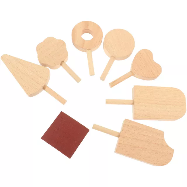 7 Pcs Décoration De Popsicle En Bois Enfant Jouets Pour Enfants