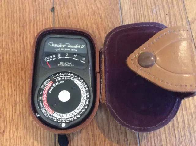 Vintage Light Meter - Weston Master II Universal Exposure Model 736 Leather Case