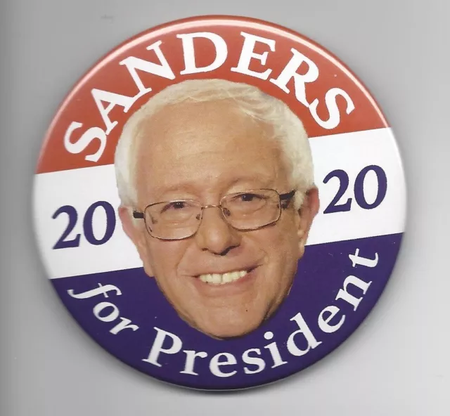 Bernie Sanders (D) President hopeful 2020 political button official from NH #2