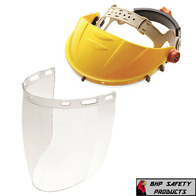 Full Face Safety Shield Flip Up Tool Mask Clear Glasses Eye Protection Grinding