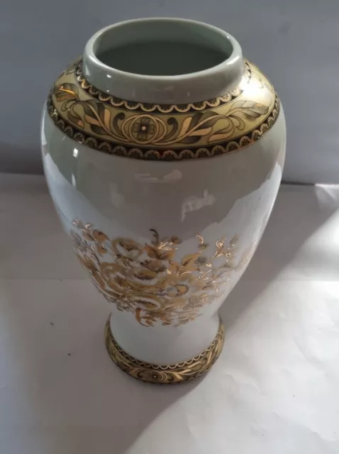 Deckelvase Goldblüte Ming Collection Vase Porzellan Blumen Dekor Neue Ware #