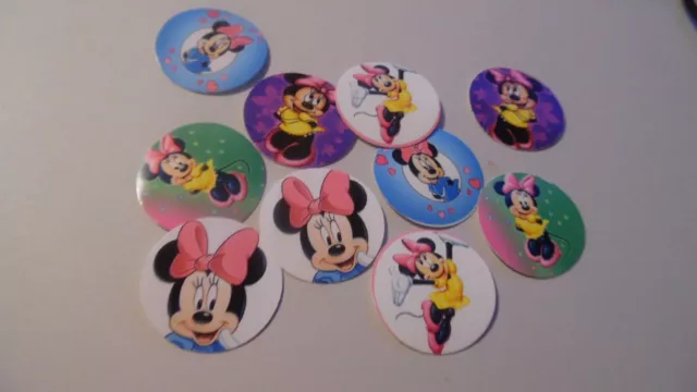 Pre Cut One Inch Bottle Cap Images MINNIE MOUSE WITH BOW  Free Shipping