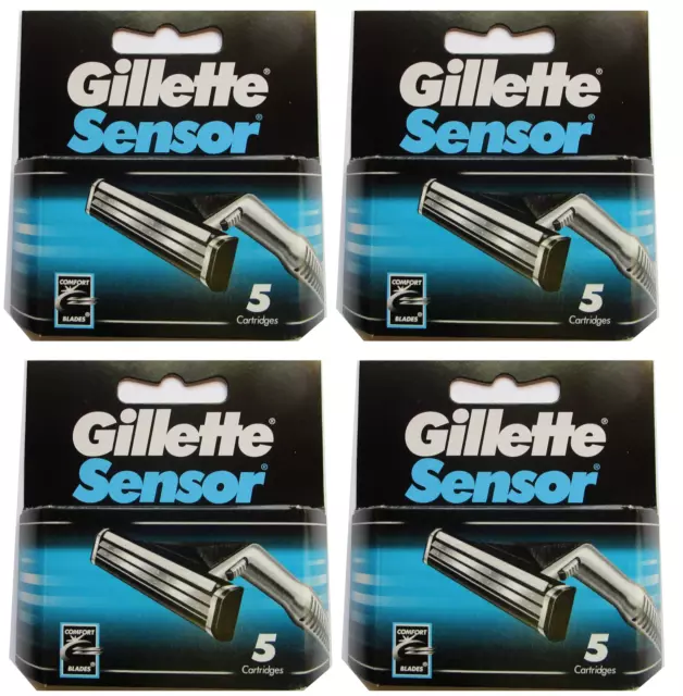 Hojas de afeitar con sensor Gillette para hombre - 20 cartuchos nuevas en caja