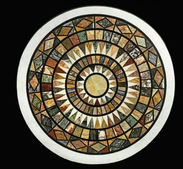 18'' Marble Table Top Center Coffee pietra dura antique Home Decor Inlay w167