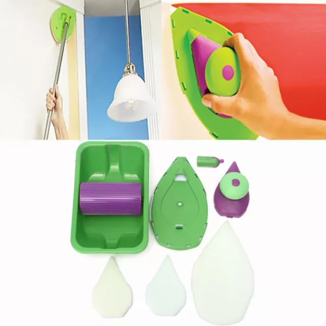 Paint Pads Point Painting Roller Tray Multifunction Tool + 3 Sponge Set Kit