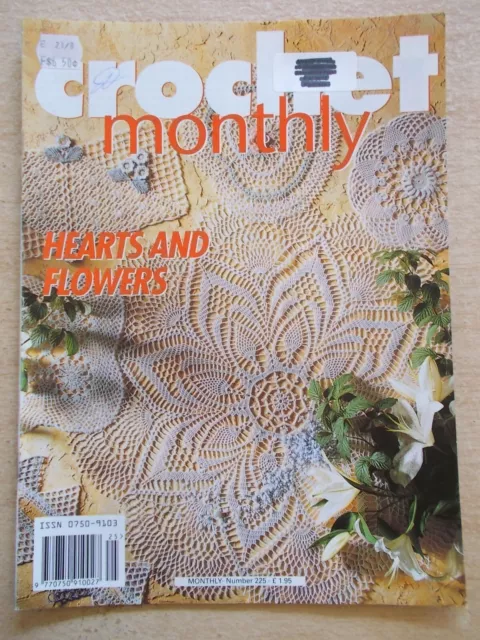 Crochet Monthly #225~Doilies~Tablecloth~Cushion~Tie-Backs~Edgings~32pp