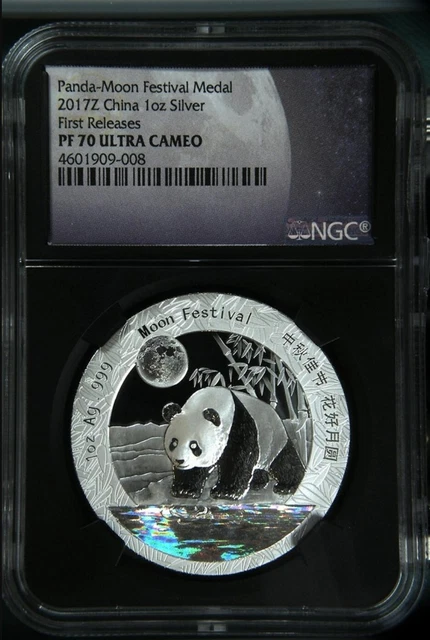2017 Z China Silver Panda Moon Festival Medal 1Oz .999 Fine NGC PF70 Ultra Cameo 2017 Z China Silver Panda Moon Festival Medal 1Oz .999 Fine NGC PF70 Ultra Cameo