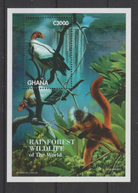 Ghana 1996 Fauna Birds - Monkeys - 1 Bf Photo MNH MF121826