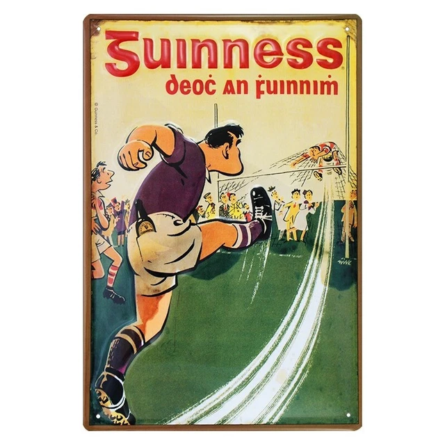 Plaque Publicitaire Métal Bombée - GUINNESS 250 - 20x30 Cm - Déco Vintage