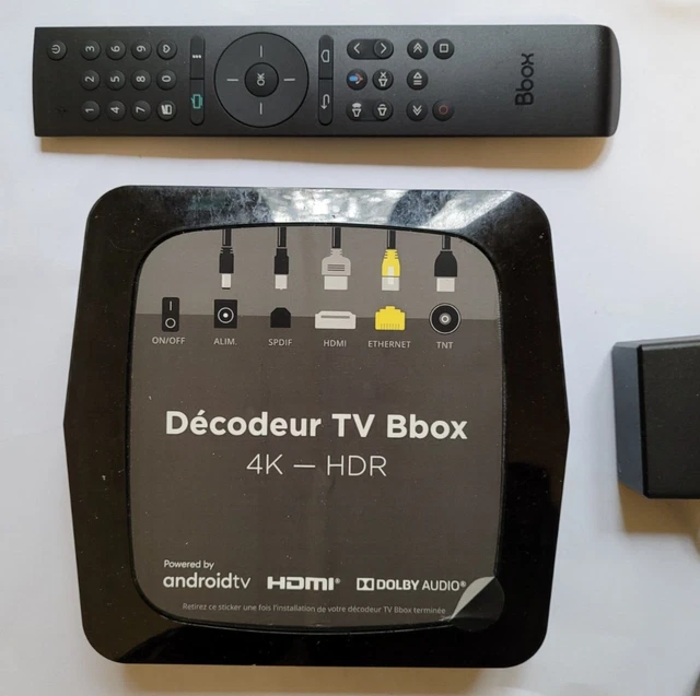 DÉCODEUR TV HD 4k Android Bouygues BBOX avec telecommande EUR 38,00
