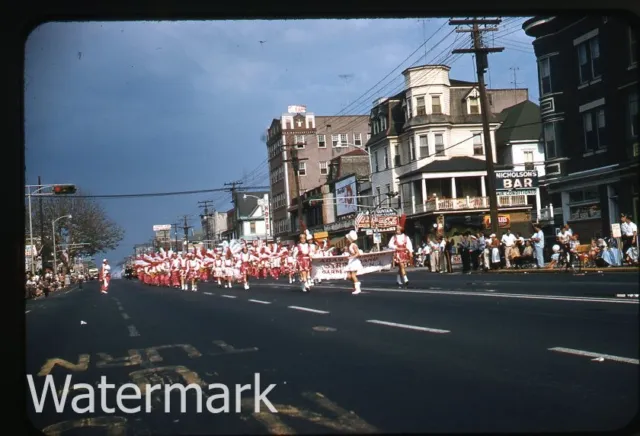 1957 Kodachrome Photo slide  Atlantic City NJ parade  Band from Garden City