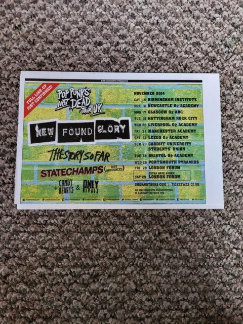 Bel12 Advert 5X8 Punk's Not Dead Tour Uk November 2014 : The Story So Far