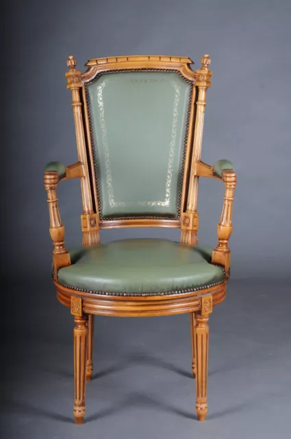 English Chair Des 20. Century From Leather, Eibenholz