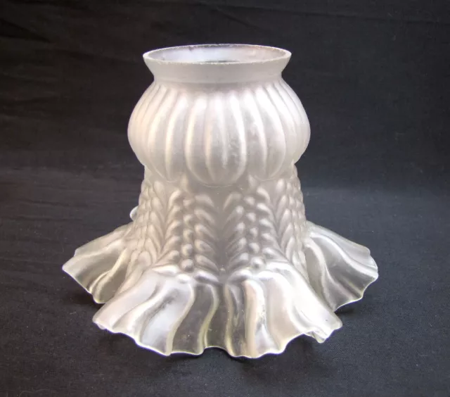 Ancienne Tulipe de Lampe en Verre Dépoli