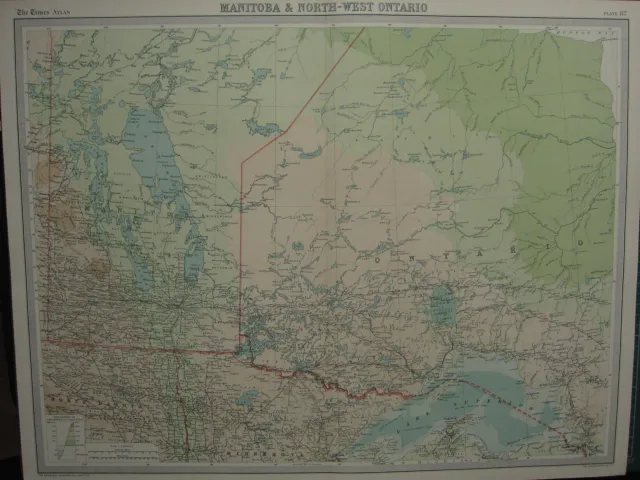 1920 Grand Map ~ Manitoba & Northwest Ontario Winnipeg Nepahwin