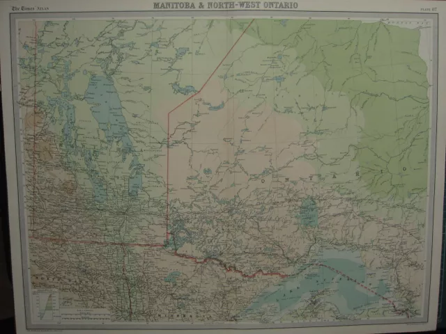 1920 Grand Map ~ Manitoba & Northwest Ontario Winnipeg Nepahwin